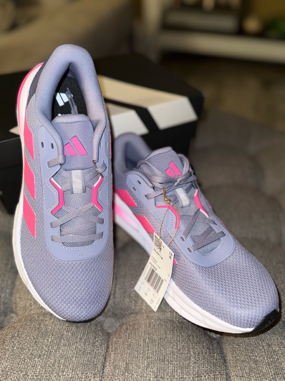 NEW Women’s ADIDAS GALAXY 7 Running Sneakers Shoes Gray & Pink NIB - Size 9